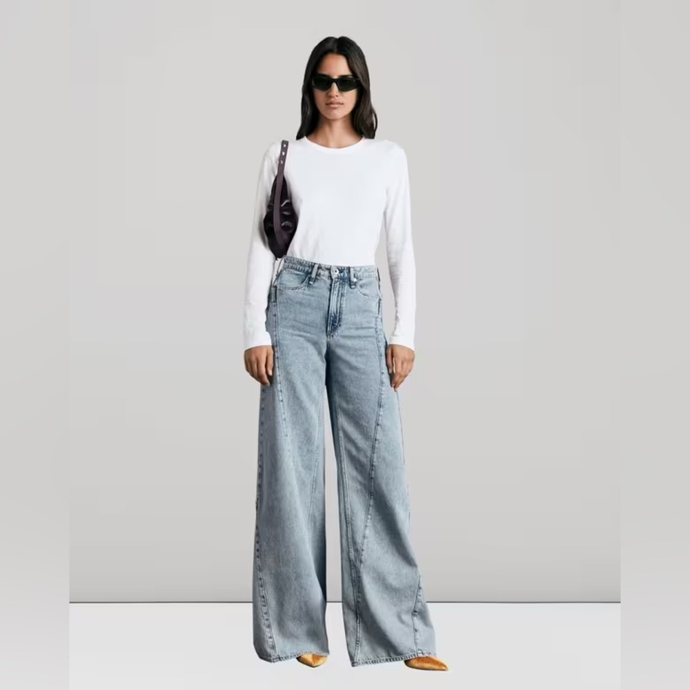 rag & bone Light Blue Flare & Wide Leg Jeans - Picture 1 of 14
